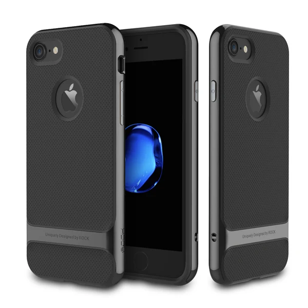 Black Для Apple iphone 7 Plus чехол тонкий противоударный Гибридный жесткий каркас мягкий резиновый чехол для iphone 7/7 plus - Цвет: Black