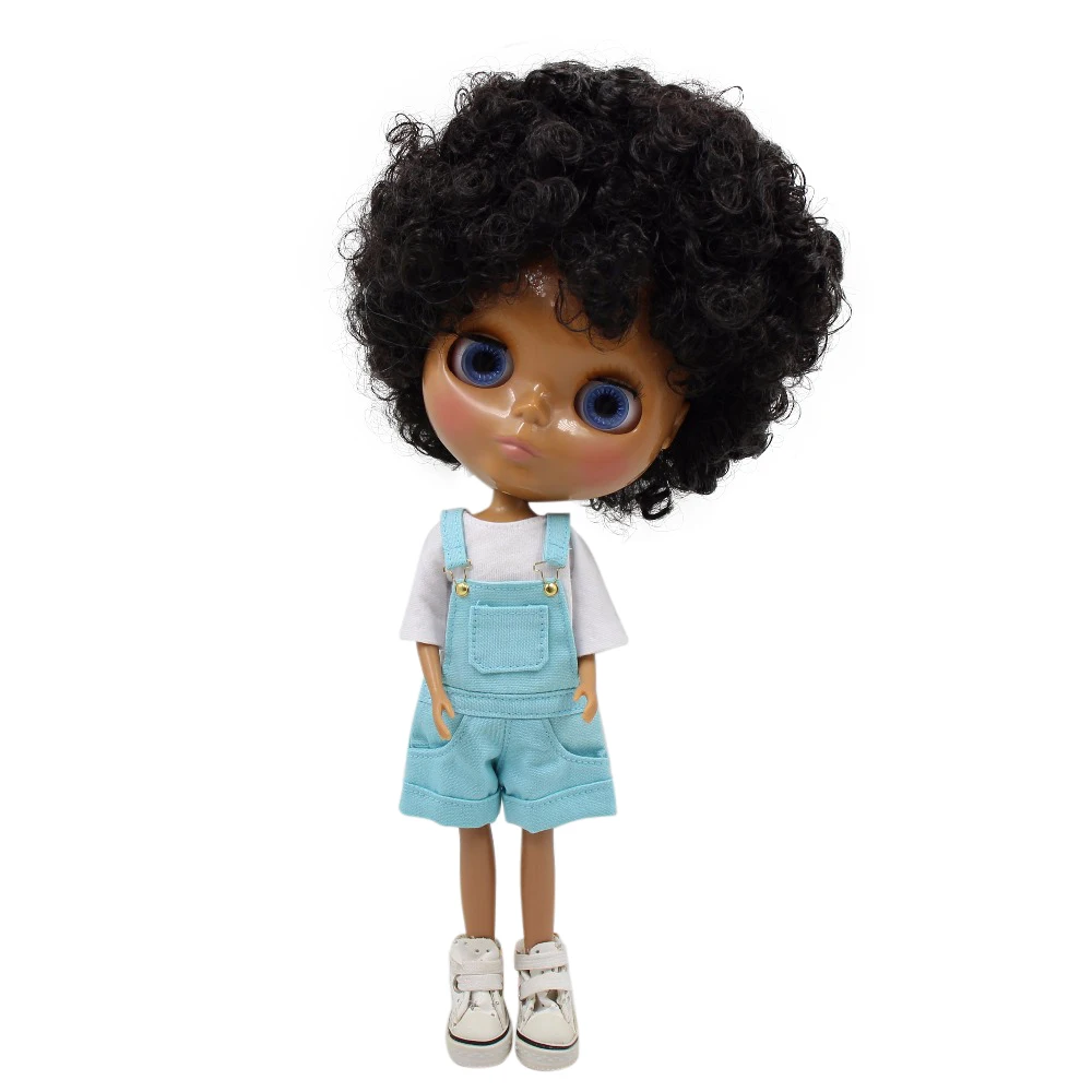 Ледяная кукла DBS Blyth Ликка тело темная кожа афро кудрявые волосы 1/6 licca 30 см голова
