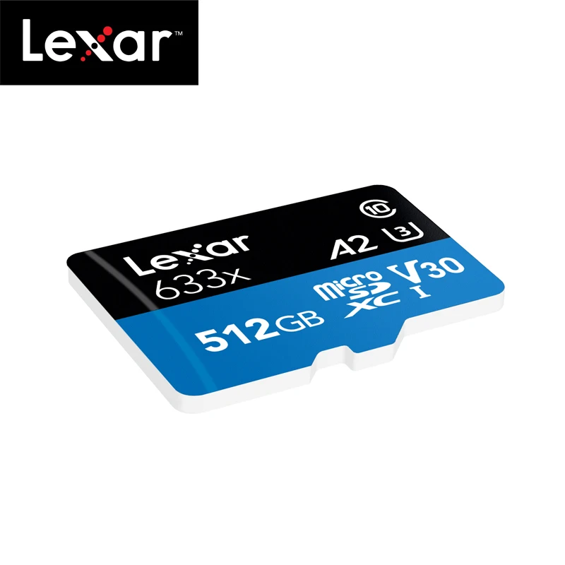 100% оригинальная карта памяти Lexar 512 Гб Micro SD высокая скорость до 100 м/с ГБ C10 633x TF