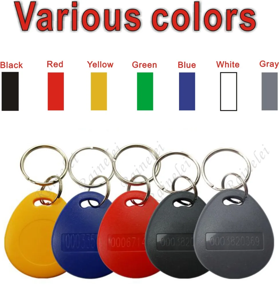 125khz keychain cards passageway access control key token tag read only keyfob logo printing support id number em4100 rfid | Безопасность