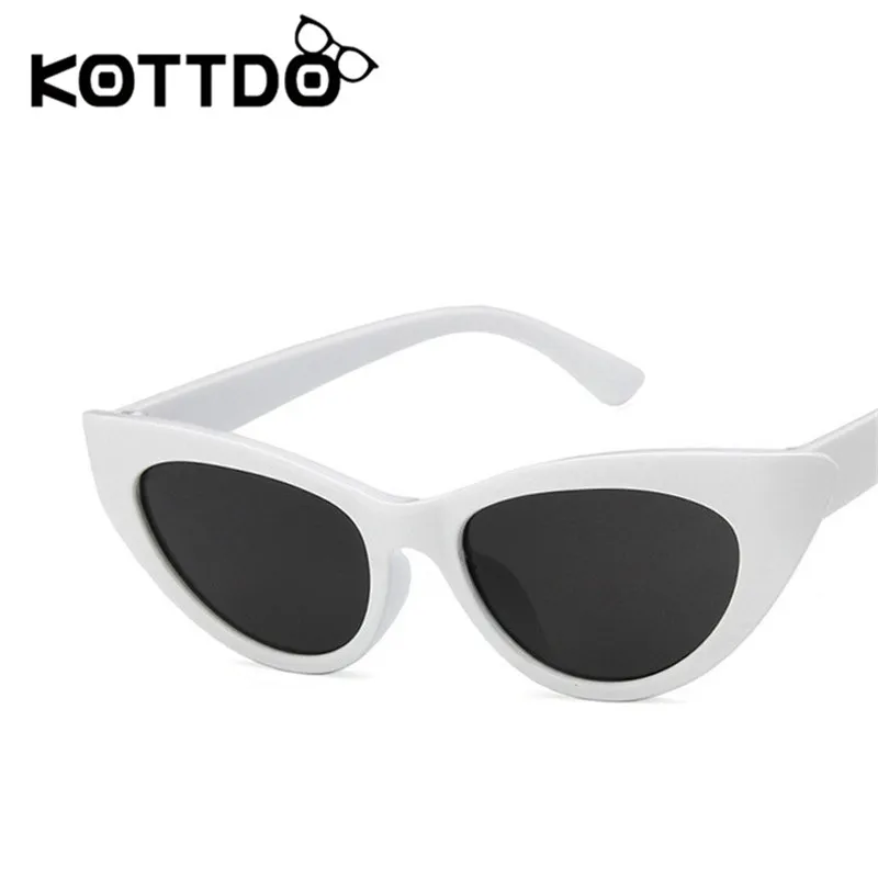 Женские солнцезащитные очки KOTTDO прозрачные в небольшой оправе с кошачьими