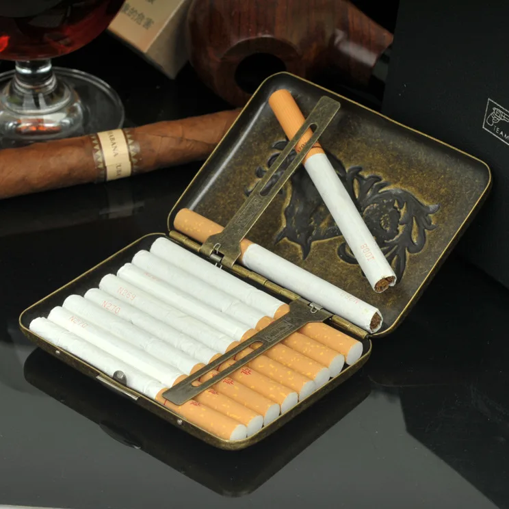 Медная коробка для сигарет может вместить 16 креативных ультратонких