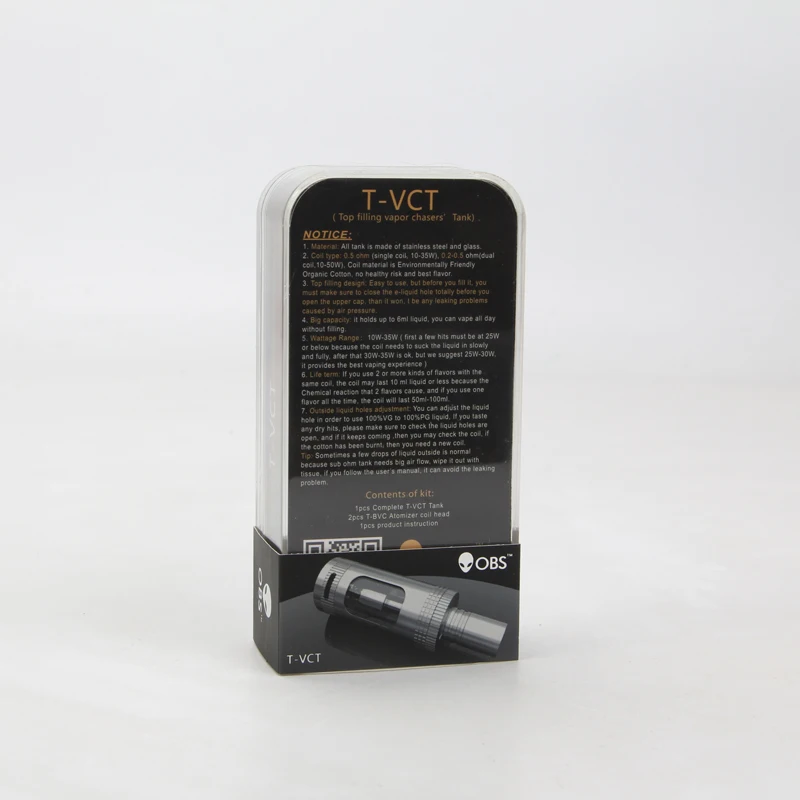 Акция! OBS T VCT бак испаритель подходит для бокс мод электронных сигарет Vaping RTA RDA RBA