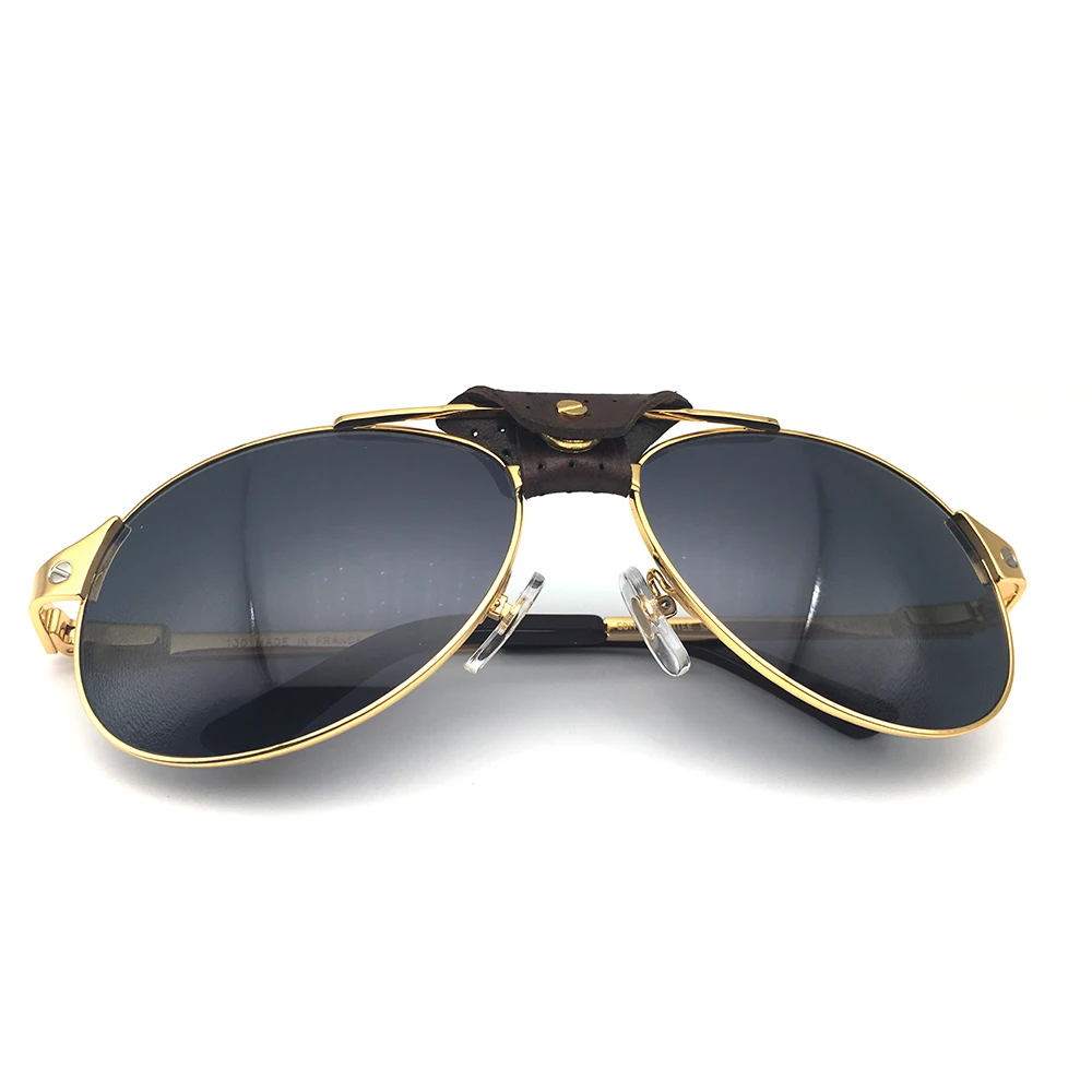 Gold Grey Ретро очки пилота, мужские очки Carter Santos Shades, женские модные очки, роскошные солнцезащитные очки, ретро очки, рождественские 554 - Цвет линз: Gold Grey