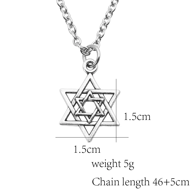 

Steampunk Hexagram Pendant Necklace Tiny Hollow Inverted Triangle Star of David Pendants Necklaces For Women Men Collares