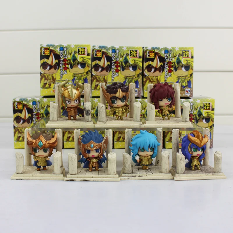 Фигурка героя из аниме Seiya the Gold Wariors ПВХ 21 шт./компл. модель Q version игрушки куклы для