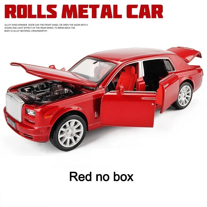 red no box 1/36 Rolls Royce Phantom литая под давлением Модель автомобиля игрушки металлический автомобиль Игрушечная модель автомобиля черная удлиненная коллекция лимузина 6 дверей - Цвет: red no box