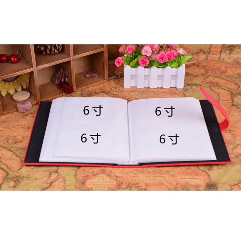 Фотоальбом с кожаным покрытием "Хай-энд", междустраничный, размером 4R (15,2 х 10,2 см), 200 карманов для фотографий, для детей и семьи, с пряжкой.