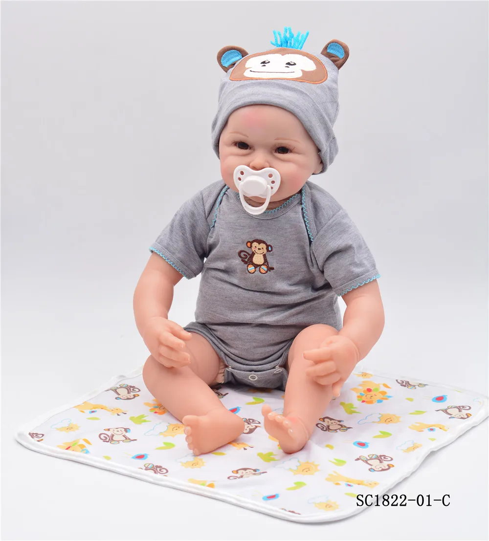 DOLLMAI 55 см Bebe Reborn Dolls touch мягкая силиконовая кукла 3/4 Smiley boy новорожденный Babies live