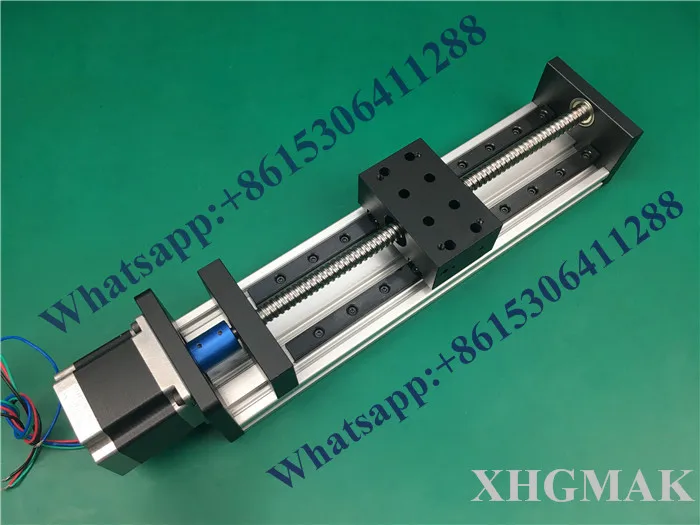 

High Precision GX80*50mm Ballscrew 1610 100mm 150 200mm Effective Travel+Nema 23 Stepper Motor Stage Linear Motion single block