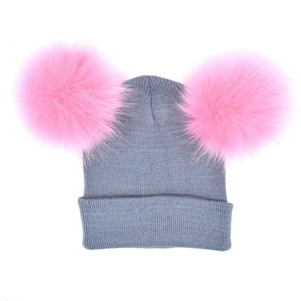 Зимняя детская трикотажная шапка для мамы комплект из 2 предметов Теплая двойная