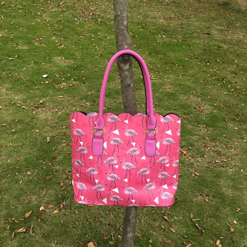 Новичок Гавайский розовый Scalloped сумка с шипами фламинго узор Горячие Мужская