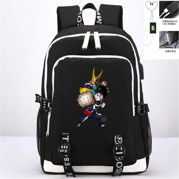 Style 5 Мой герой Academia аниме-Рюкзак Повседневная сумка USB порт рюкзак Сумка подростковая Студенческая школьная дорожная сумка для ноутбука - Цвет: Style 5