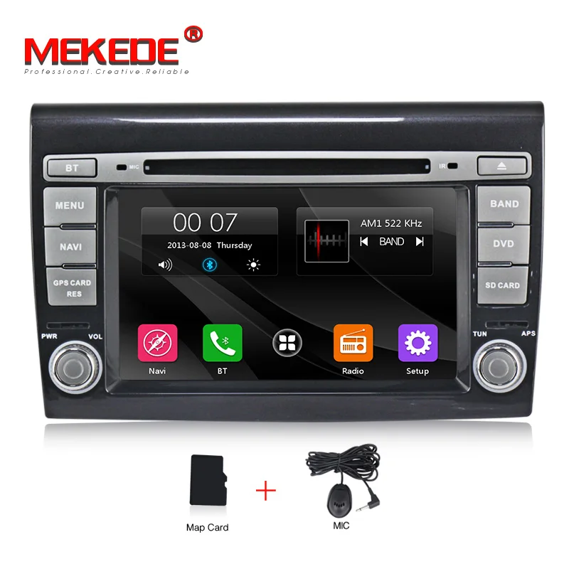 with MODEL MEKEDE автомобильный мультимедийный плеер gps 2 Din стерео система для Fiat/Bravo 2007-2012 для радио am fm USB 1080p - Цвет: with MODEL