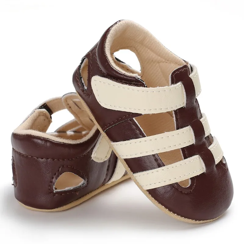 

Летняя детская обувь, детские однотонные дышащие туфли из искусственной кожи с пряжкой на липучке для первых шагов