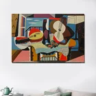 Картина на холсте с изображением Пабло Пикассо мандолина и гитары, плакаты, печатные мраморные настенные картины, декоративные картины, Современный домашний декор