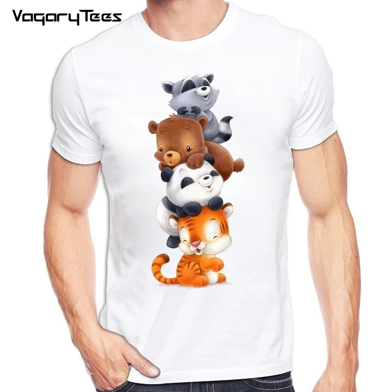 Футболка с милой пандой/тигром/медведем новинка 2019 футболка ручной росписью