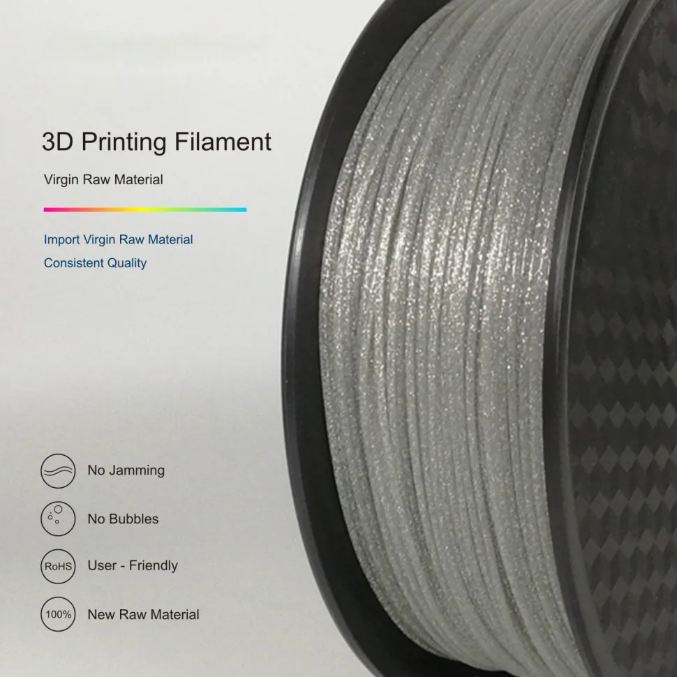 TOPZEAL 3D-принтеры блестящие PLA Синтетическая нить 1кг(2.2lbs) 1,75 мм+/-0,03 мм, блестящие Сияющие цвет: черный, Синий Розовый золотого, серебряного цвета Цвет