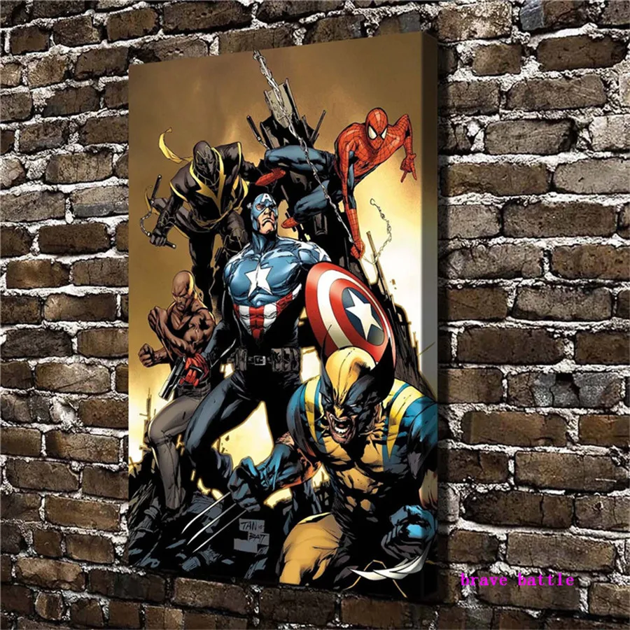 Капитан Америка DC Vs Marvels 1 панель украшение на стену живопись маслом плакат Холст