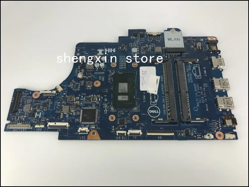 Материнская плата для ноутбука DELL Inspiron 15 5567 5767 DG5G3 0DG5G3 с SR2ZU i5 7200U BAL20 LA D802P test