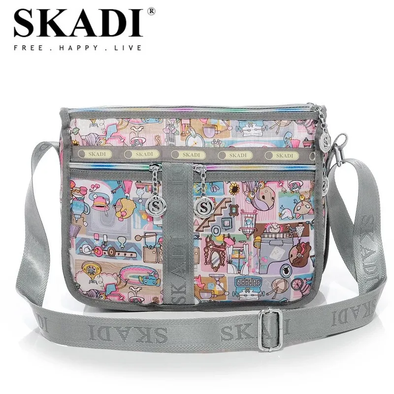 SKADI Россия Горячая Распродажа сумки-мессенджеры для Женщин Нейлоновые женские сумки через плечо сумки-портфель сумки с цветочным принтом - Цвет: Confidante