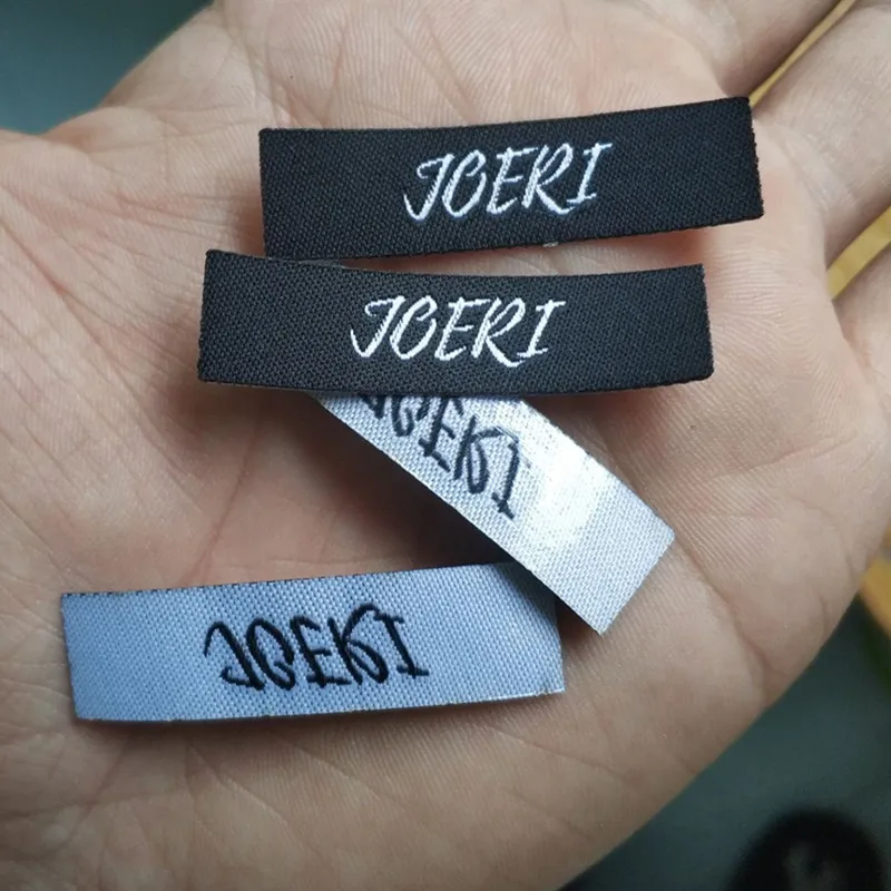 2000pcs Custom Iron on polyester cloth woven label Straight cut tags hot melt glue heating 4.5 * 1.2 cm | Дом и сад