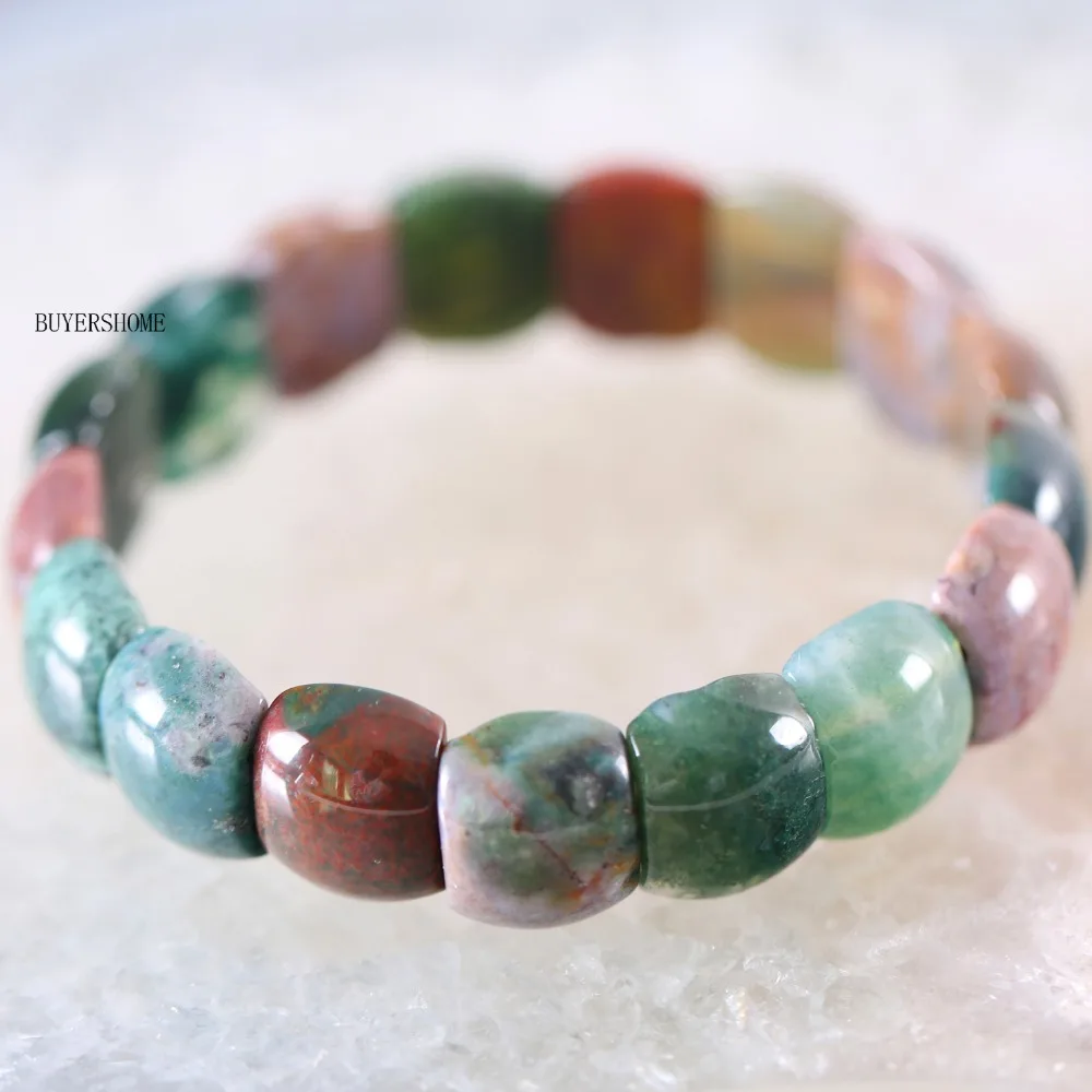 BUYERSHOME Горячие Женщины Мужчины ювелирные изделия стрейч 16x12 мм натуральный камень