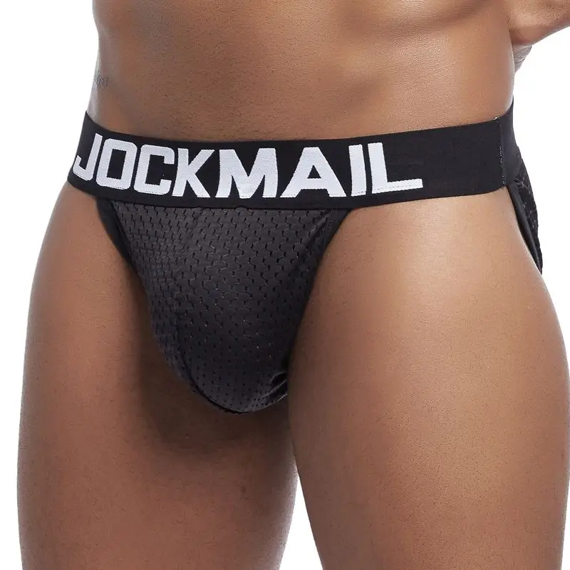 JOCKMAIL Сетчатое мужское бикини гей нижнее белье сексуальные мужские трусы cuecas