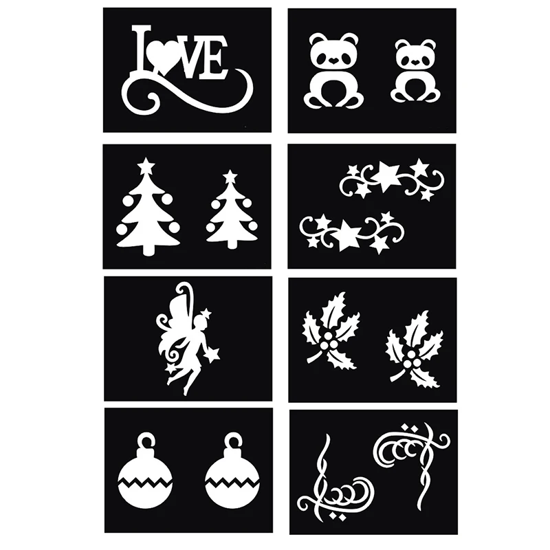 Трафареты с блестками для рисования татуировок 20 шт.|airbrush tattoo stencils|tattoo stenciltattoo