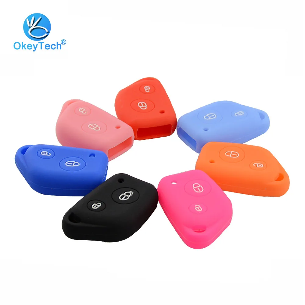 OkeyTech 2 кнопки силиконовый чехол для автомобильного ключа Peugeot 106 205 206 306 405 406 Citroen C2