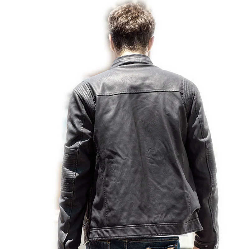 SLOUPPG новые качественные классические кожаные куртки для мотоциклистов мужские