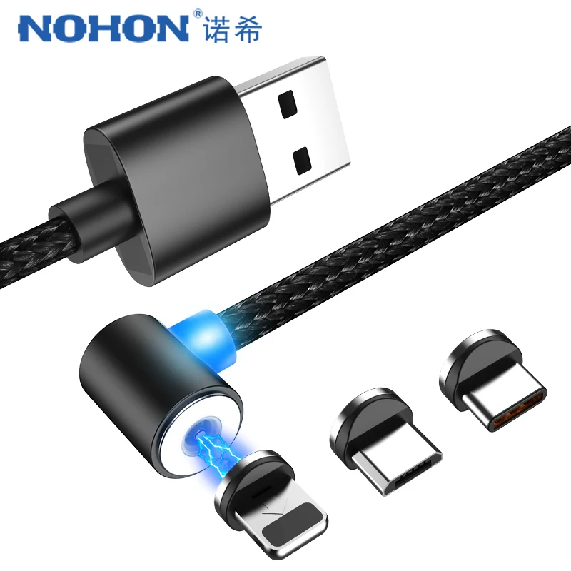 Магнитный зарядный кабель NOHON для iPhone X XS XR 7 8 6 Plus Micro USB Type C магнитный быстрой