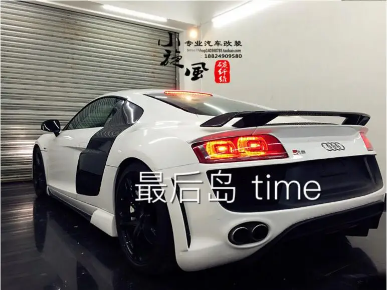 100% углеродное волокно автомобильный спойлер для заднего крыла багажника Audi R8 V8 V10