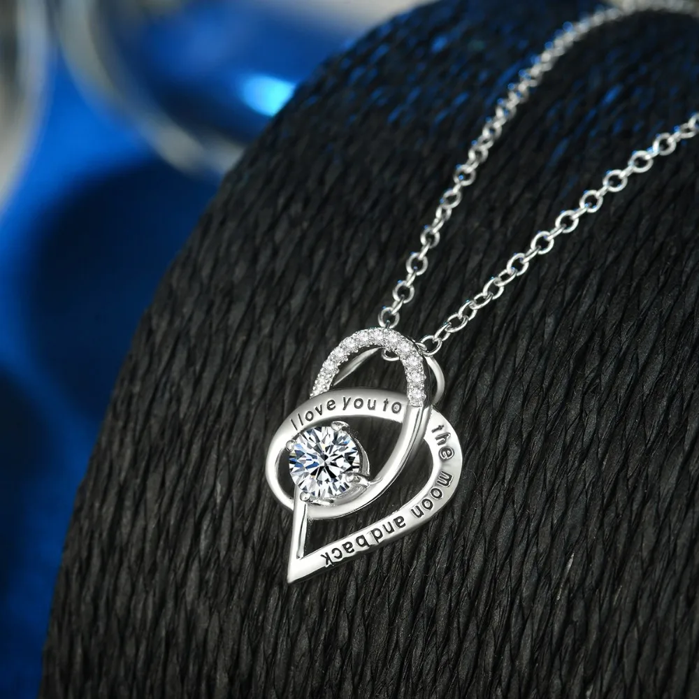 Изящное ожерелье из стерлингового серебра 925 пробы с подвеской для женщин l LOVE YOU TO