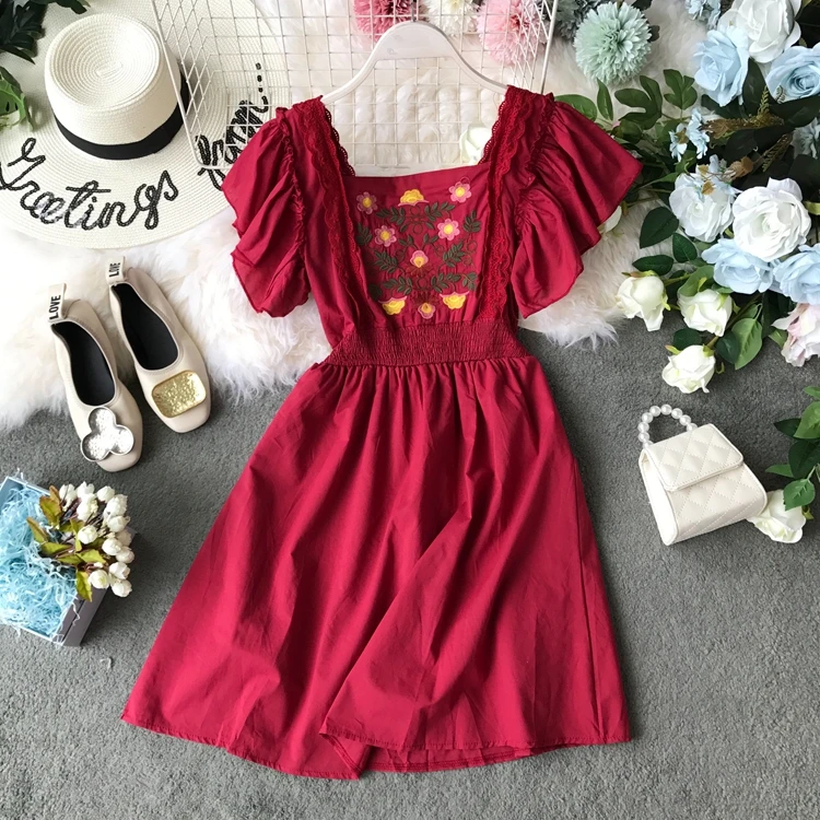 Женское платье с цветочной вышивкой ALPHALMODA повседневное обтягивающее