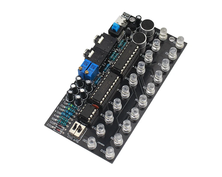 GHXAMP LM3915 двухканальный 10 аудио индикатор уровня наборы MP3 PC телефон динамик музыкальный спектр с голосовой активировкой