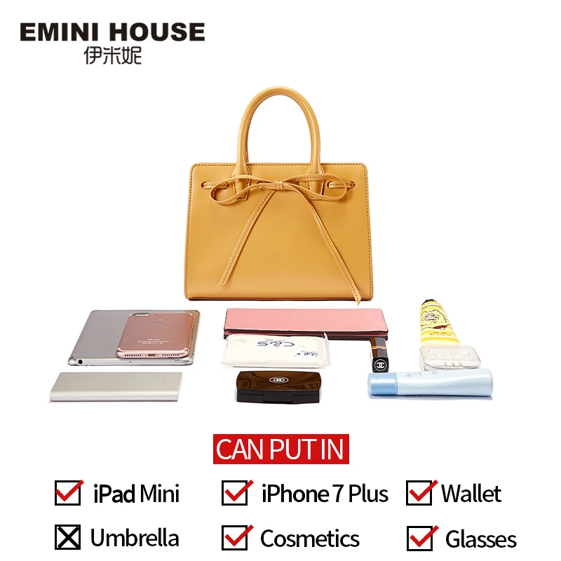 Сумка EMINI HOUSE с бантом роскошные сумки женские дизайнерские через плечо из спилка