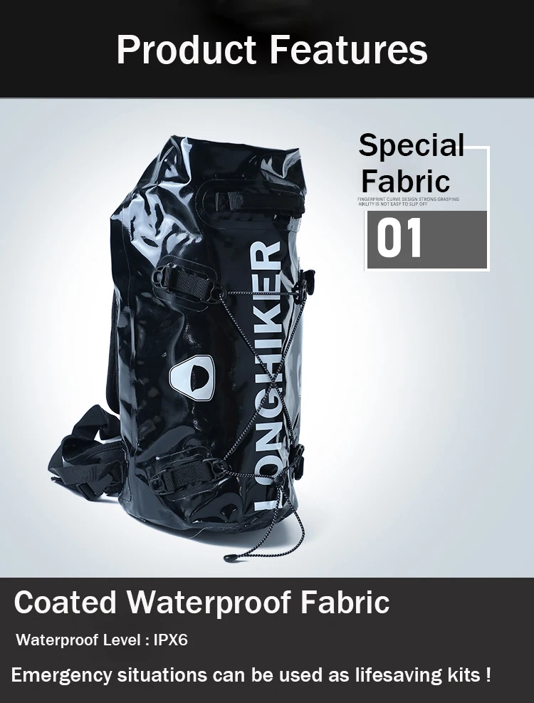 LONGHIKER 30L/20L ПВХ пляжный Водонепроницаемый Сухой Рюкзак Сумка для плавания водонепроницаемый непроницаемый речной треккинг Рафтинг сумка спортивные