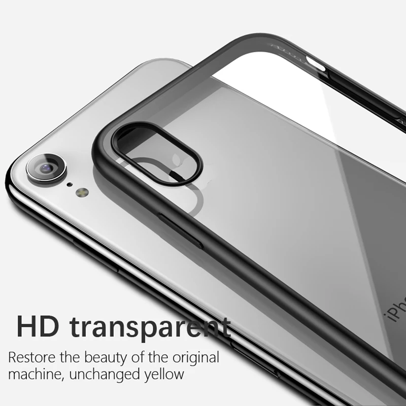 Чехол IPAKY для iPhone XS MAX Простой Прозрачный ударопрочный чехол из ТПУ + ПК гибридный