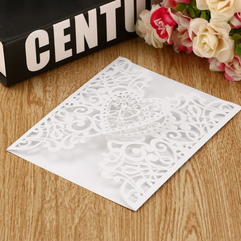 10 шт. сердце свадебные приглашения лазерная резка карт штампы выдалбливают печати для конвертов приглашения обложки Свадебные Вечерние