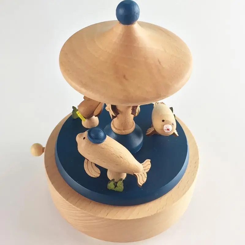 Kawaii Zakka карусель музыкальные коробки деревянная музыкальная шкатулка деревянные