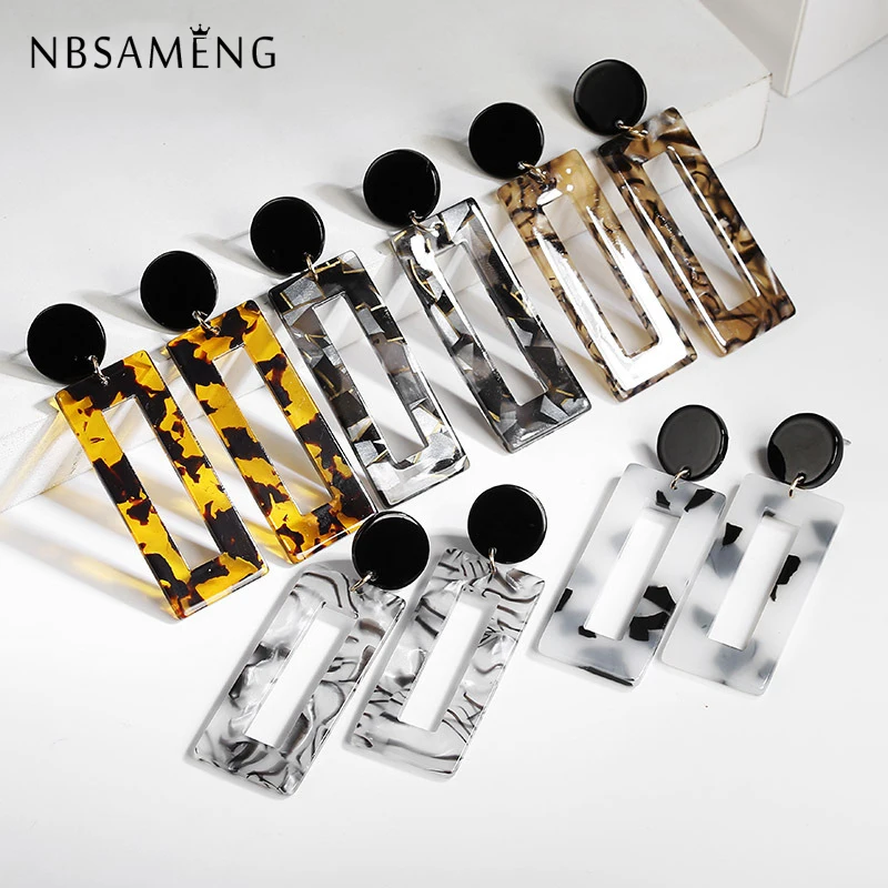 2019 акрил квадратный Leopard серьги в форме капли новый мода корейский стиль дамы