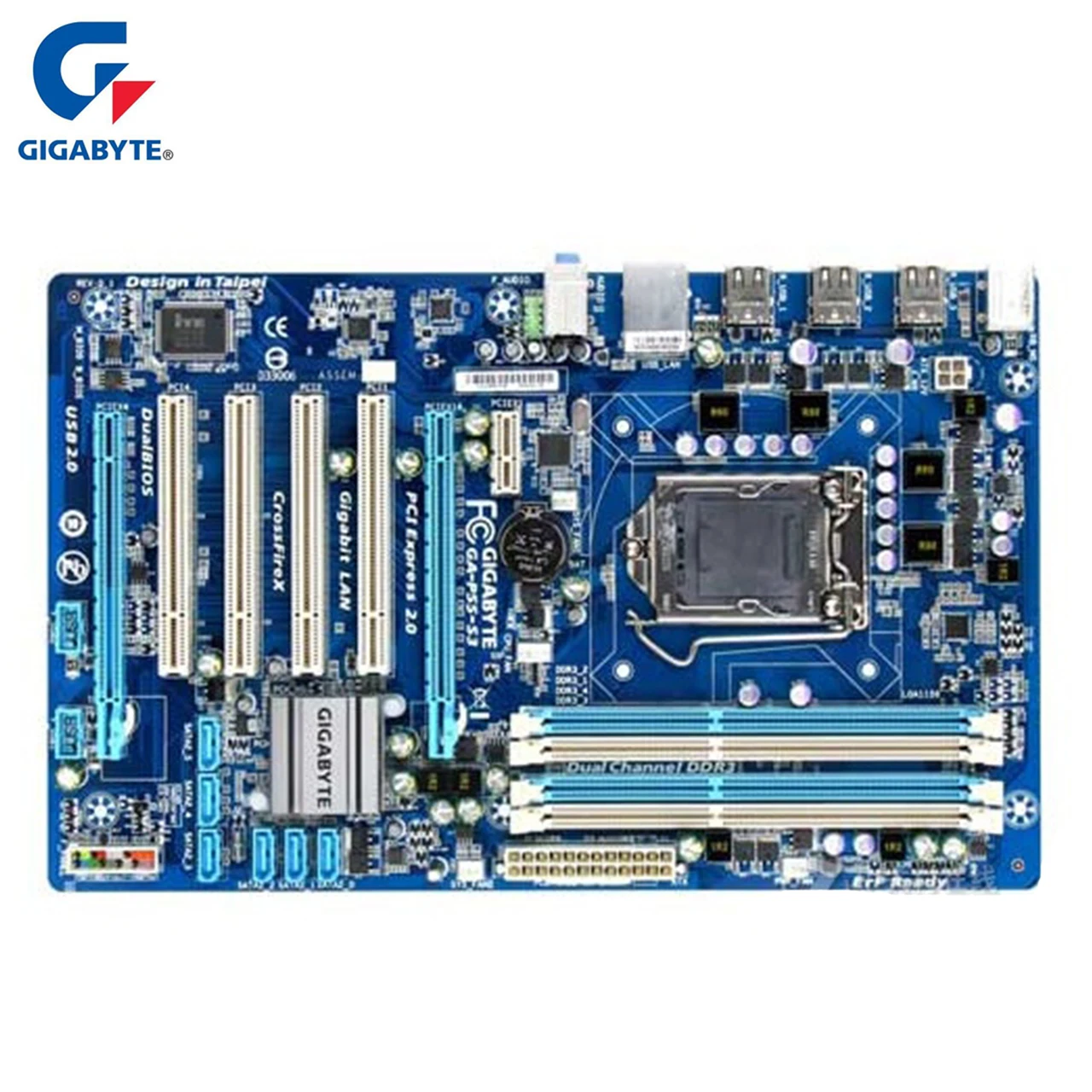 Материнская плата Gigabyte материнская LGA 1156 DDR3 16G H55 P55 S3 для настольного ПК б/у