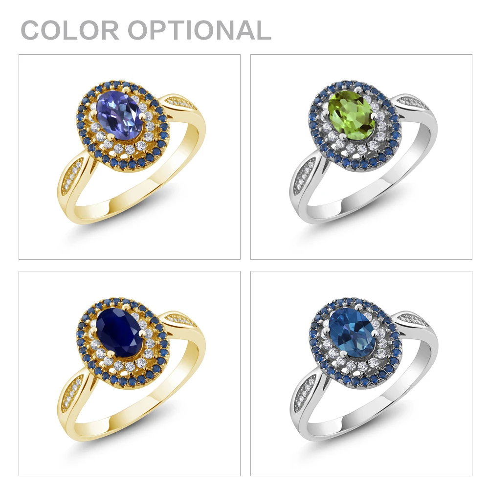 GemStoneKing 1 54 Ct овальное красное искусственный рубин 18K желтое Позолоченное