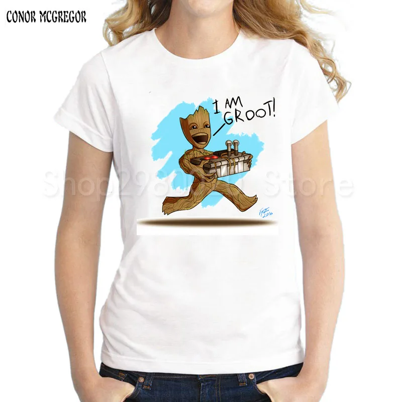 Newest Guardians of the Galaxy 2 Women t-shirt Anime baby pop groot Summer funny I AM GROOT T Shirt Female Cool Tops | Женская одежда