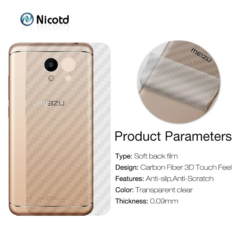 5 шт./лот для Meilan M6 M5 M3 Note M5S M6S M6T 3D Защитная пленка из углеродного волокна M8C