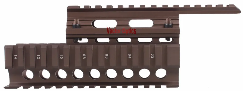 Векторная оптика AK RIS Handguard Quad Rail System Mount fit 47 & 74 Burnt Bronze Color для лазерного фонарика