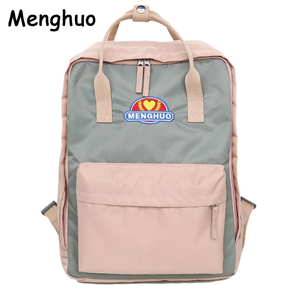 MENGHUO Panelled Waterproof Women Backpack School bag for Girl Ladies Teenagers Casual Travel bags Schoolbag Mochilas | Багаж и сумки