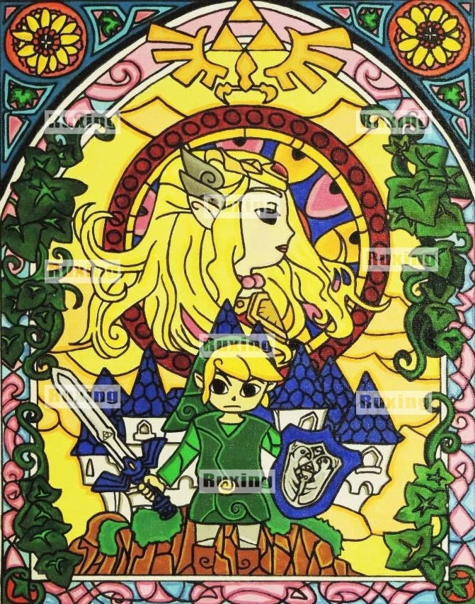 12 Алмазная вышивка Ruxing 5D, мультяшная легенда zelda, алмазная живопись, вышивка крестиком, стразы, украшение для дома, сделай сам, Алмазная мозаика - Цвет: 12