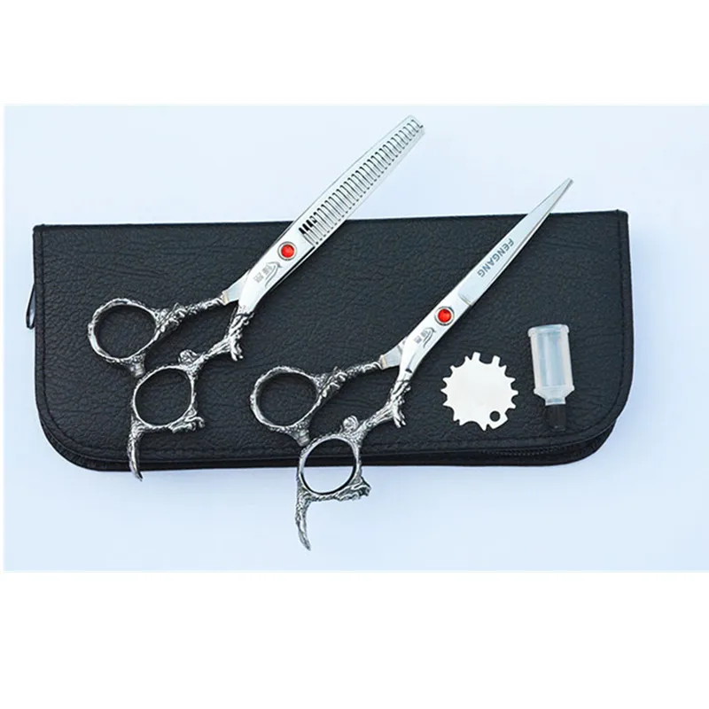 Парикмахерские режущие инструменты 6 дюймов Ретро Серебряный пеньюар ручка в